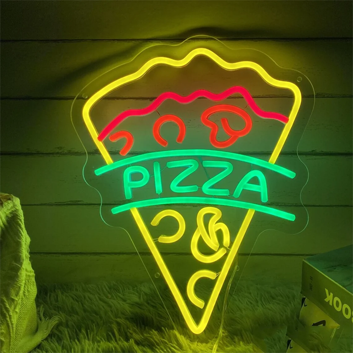 Pizza LED Neon Sign – Food & Night Light Wall Decor