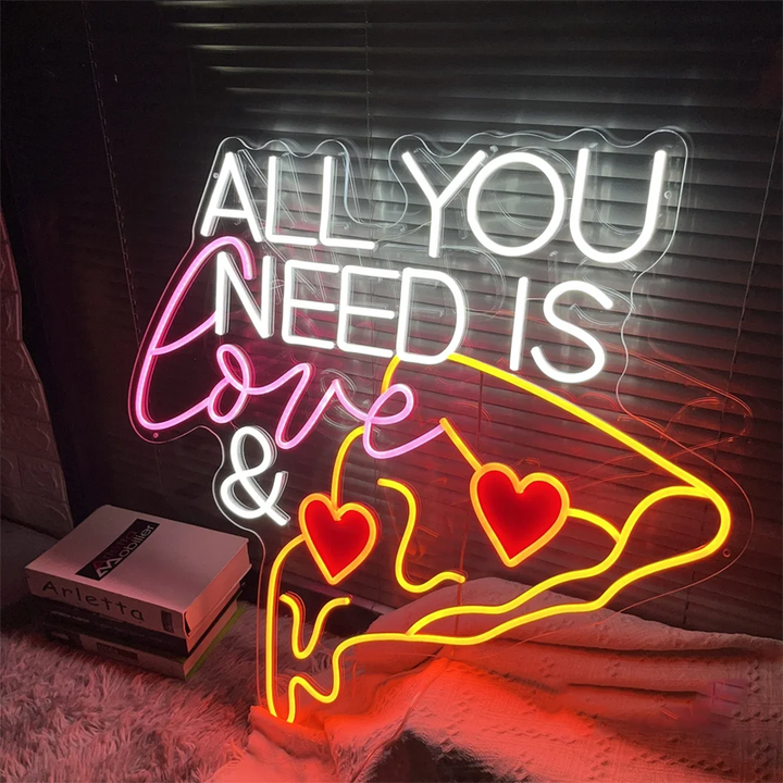 Pizza LED Neon Sign – Food & Night Light Wall Decor