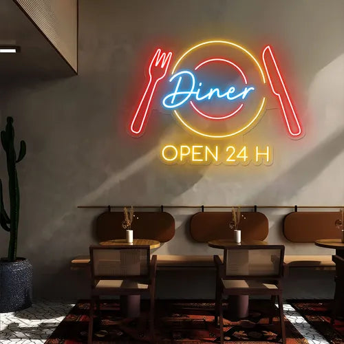 24-Hour Diner Neon Sign by Hey Neons