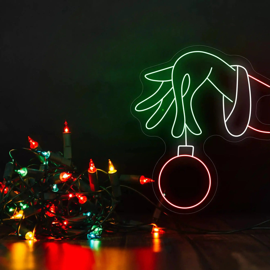 Grinch Stealing Neon Sign