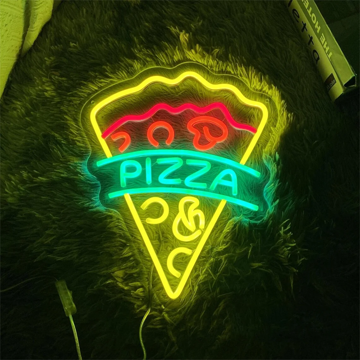 Pizza LED Neon Sign – Food & Night Light Wall Decor