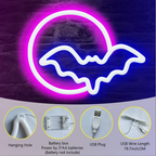 Bat Neon Sign for Wall Kids Room