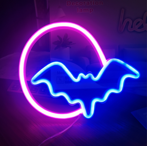 Bat Neon Sign for Wall Kids Room