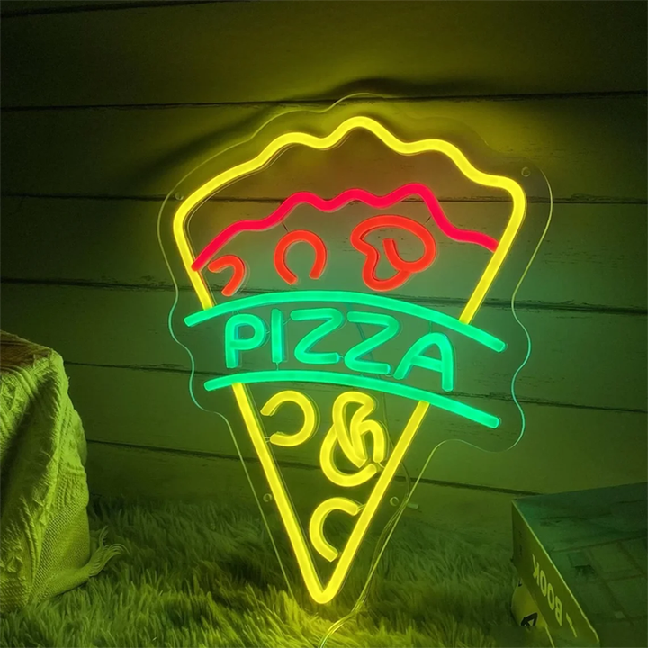 Pizza LED Neon Sign – Food & Night Light Wall Decor