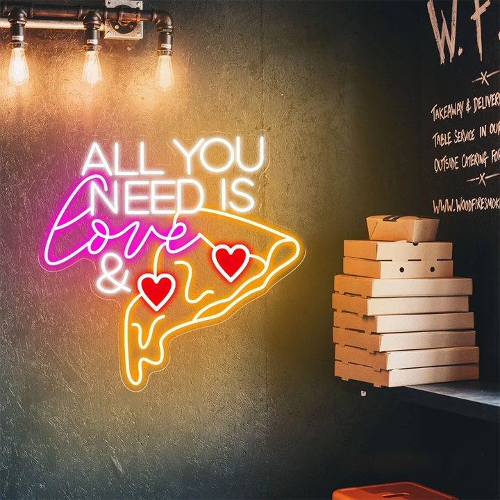 Pizza LED Neon Sign – Food & Night Light Wall Decor