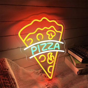 Pizza LED Neon Sign – Food & Night Light Wall Decor