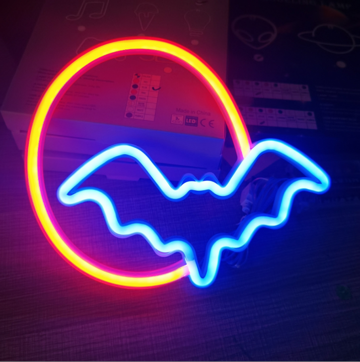 Bat Neon Sign for Wall Kids Room