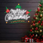 Merry Christmas and a Happy New Year Neon Sign