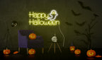 Happy Halloween Ghost Neon Sign – Spooky LED Wall Light