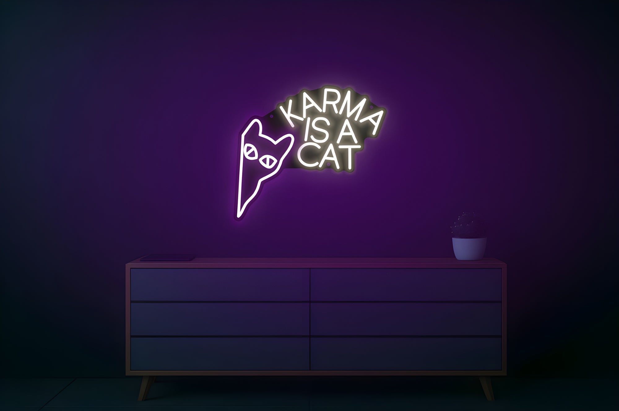 Karma is a Cat Neon Sign