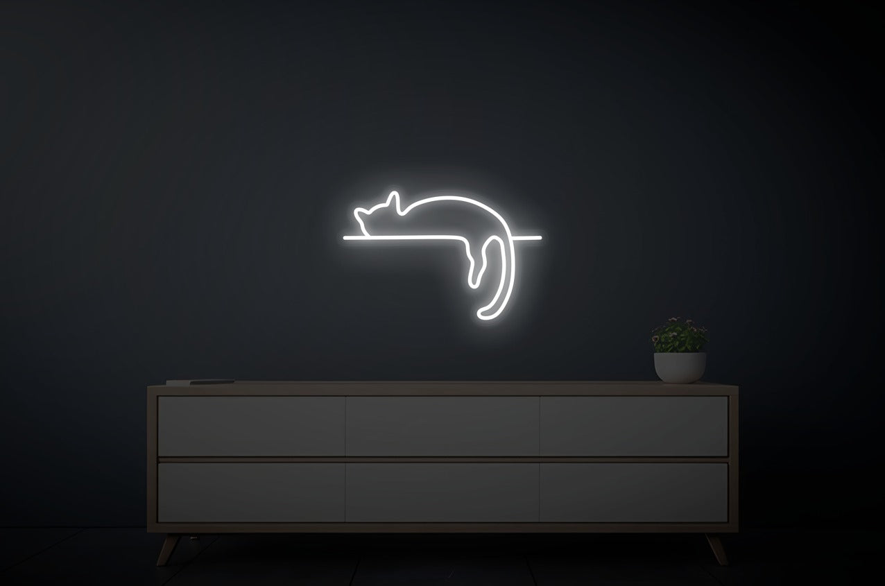 Lazy Cat Neon Sign