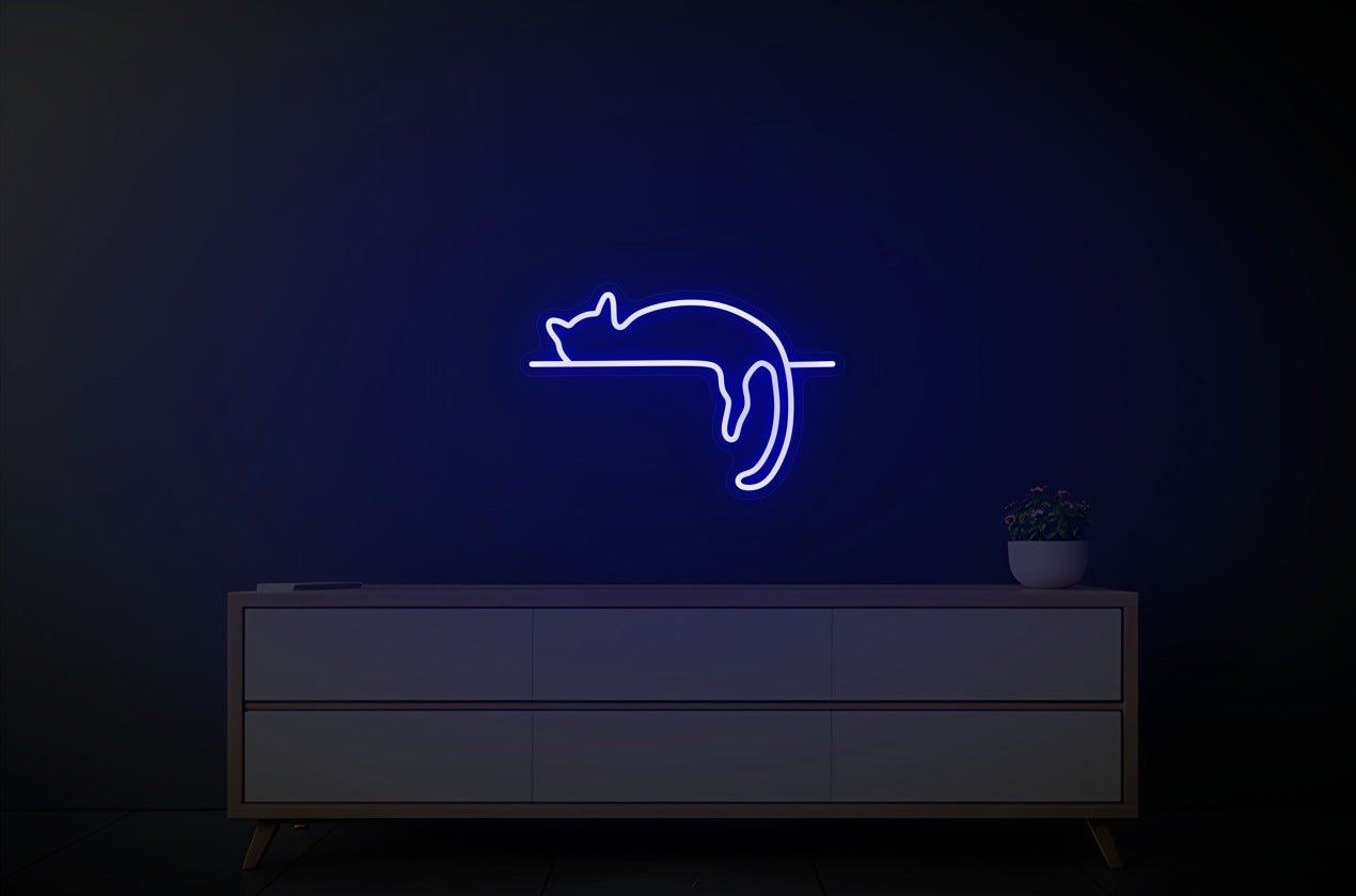 Lazy Cat Neon Sign