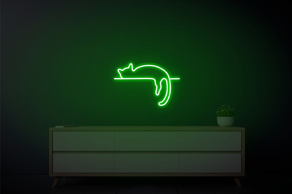 Lazy Cat Neon Sign