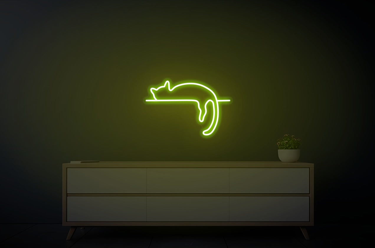 Lazy Cat Neon Sign