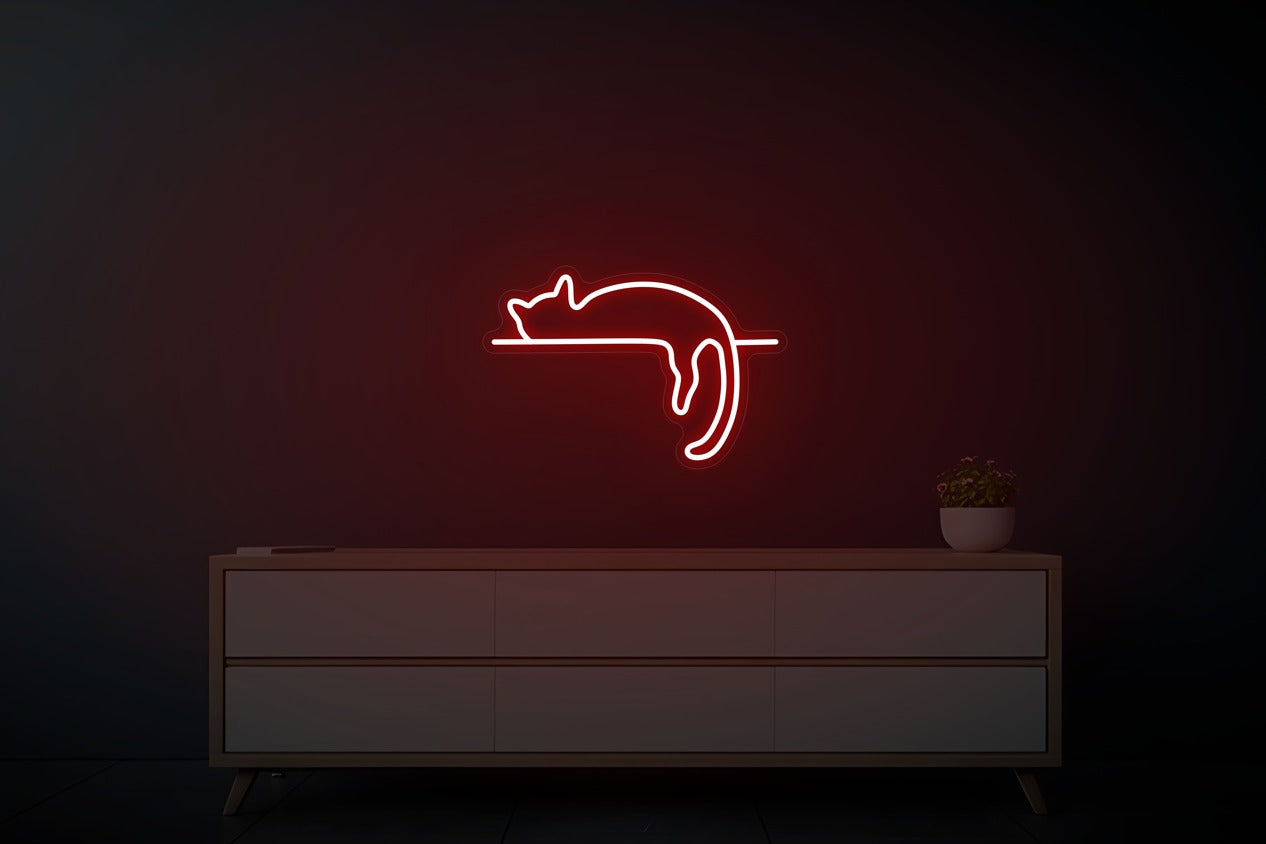 Lazy Cat Neon Sign