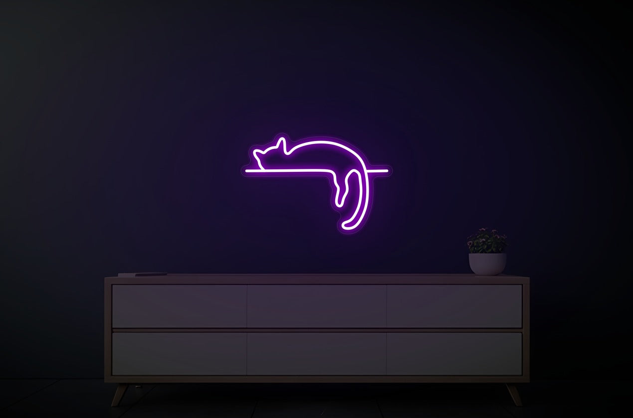 Lazy Cat Neon Sign