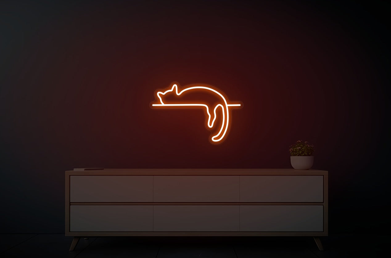 Lazy Cat Neon Sign