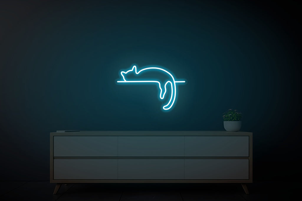 Lazy Cat Neon Sign
