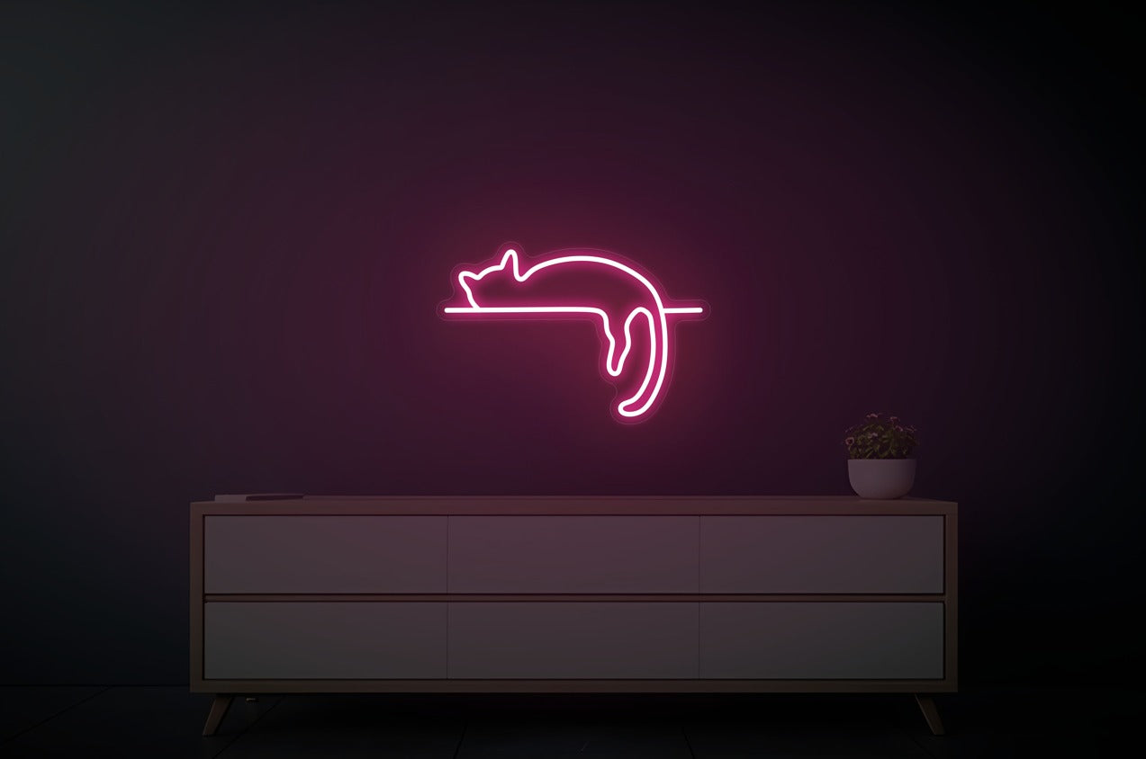 Lazy Cat Neon Sign
