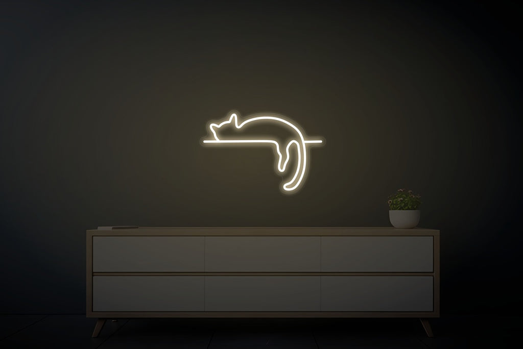 Lazy Cat Neon Sign