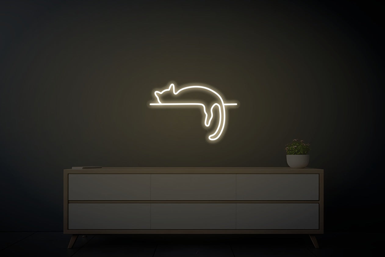 Lazy Cat Neon Sign