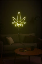 Marijuana Leaf Neon Sign – LED Wall Light Room Décor, Bars & Man Caves