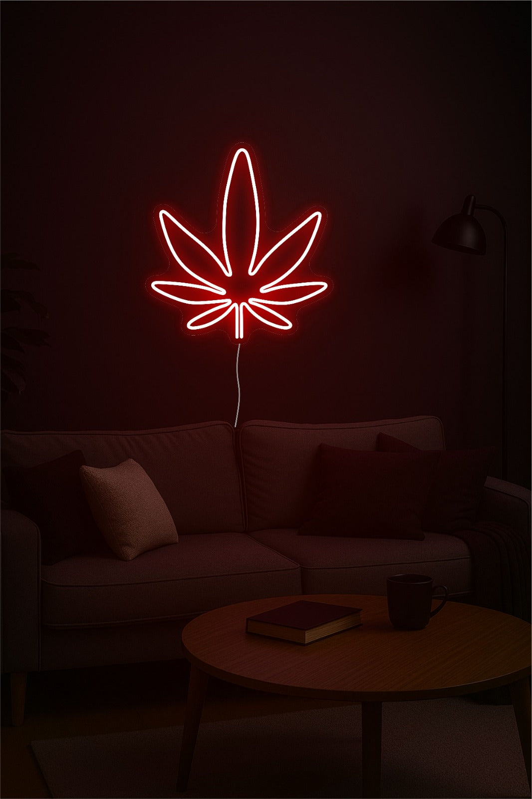 Marijuana Leaf Neon Sign – LED Wall Light Room Décor, Bars & Man Caves