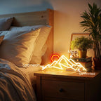 Sun and Mountain Neon Sign Landscape Wall Art Neon Sign