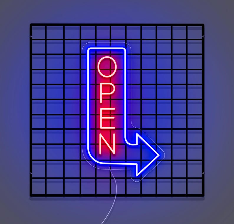 Double Sided Waterproof Open Sign Neon