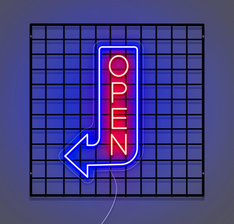 Double Sided Waterproof Open Sign Neon