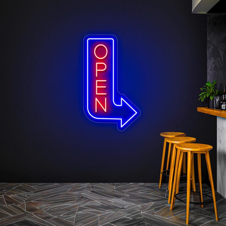 Double Sided Waterproof Open Sign Neon