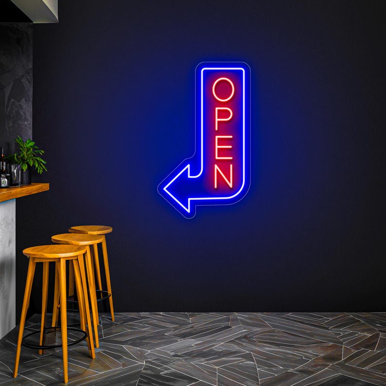 Double Sided Waterproof Open Sign Neon