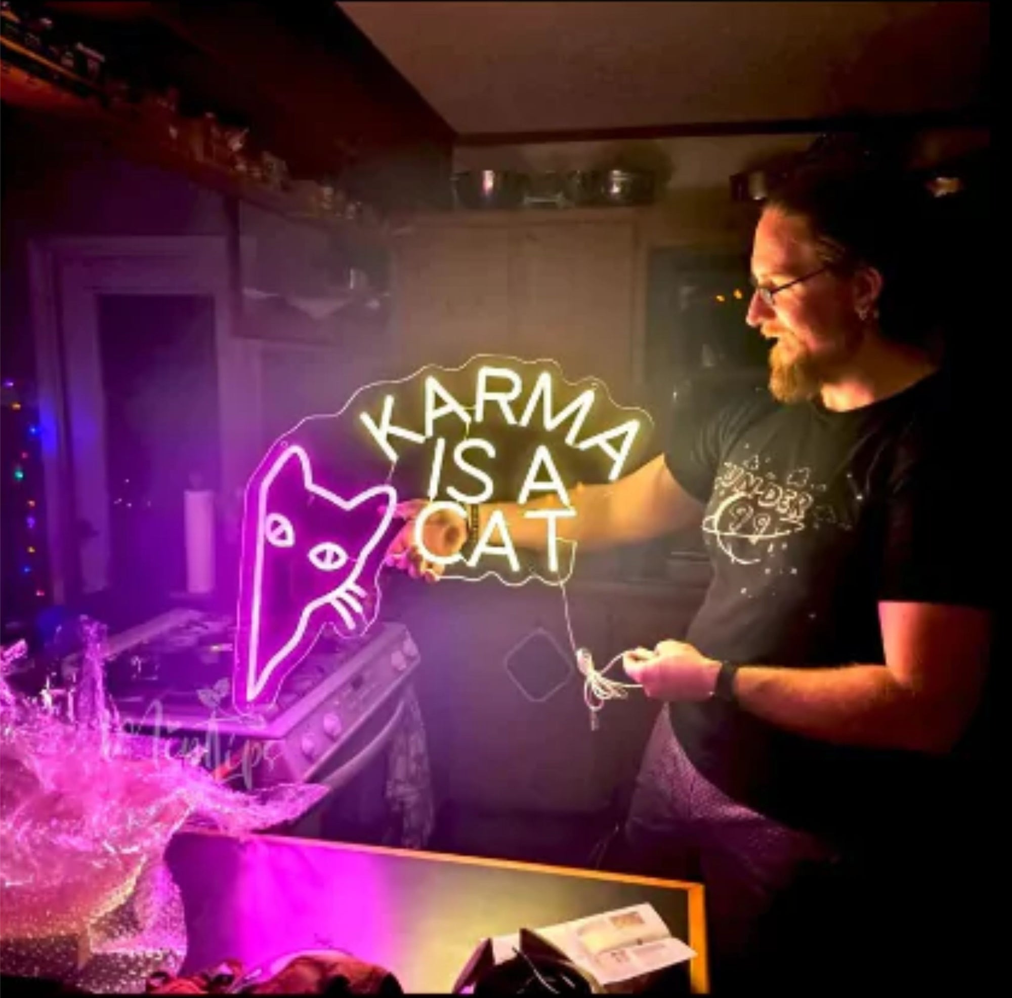Karma is a Cat Neon Sign