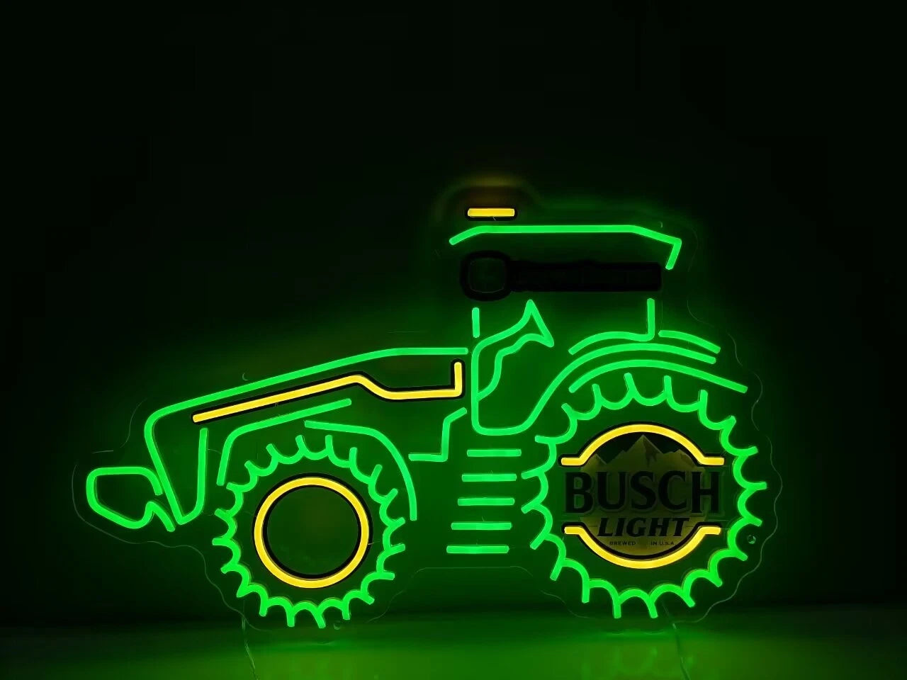 John Deere Farm Tractor Busch Light Beer LED Neon Light Lamp Sign With Dimmer