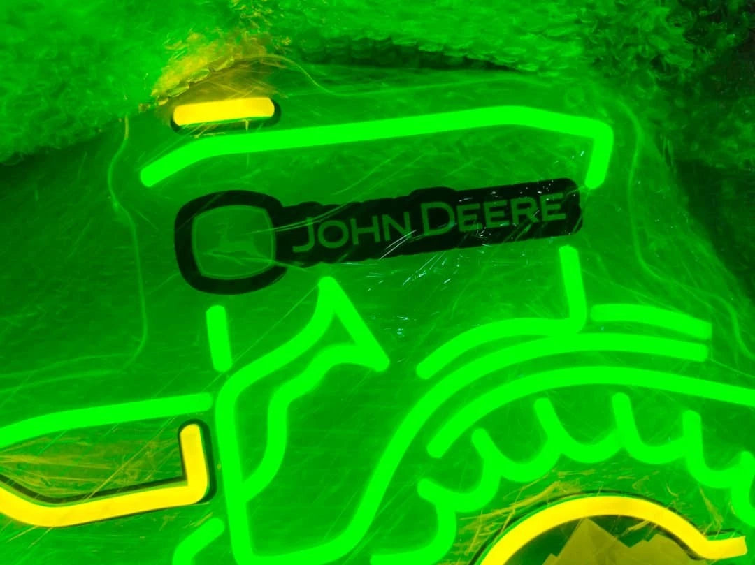 John Deere Farm Tractor Busch Light Beer LED Neon Light Lamp Sign With Dimmer