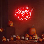Spooky Boo Neon Sign Custom Halloween Neon Sign Led Sign Cute Ghost Light Sign