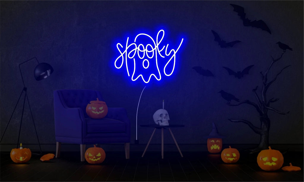 Spooky Boo Neon Sign Custom Halloween Neon Sign Led Sign Cute Ghost Light Sign