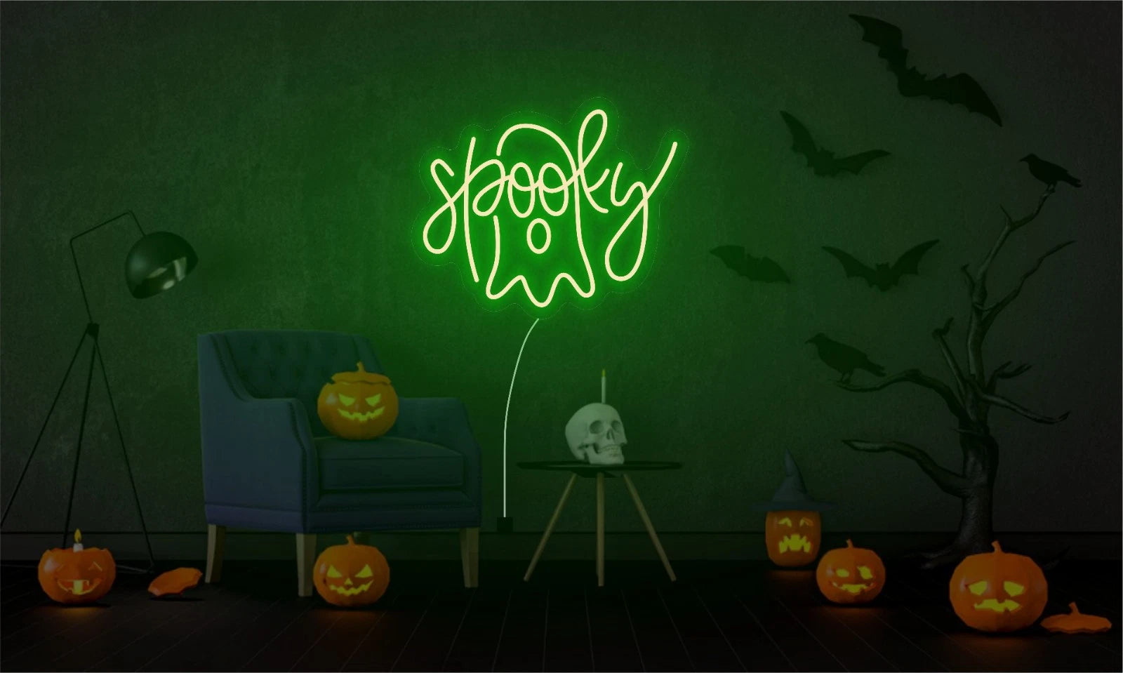 Spooky Boo Neon Sign Custom Halloween Neon Sign Led Sign Cute Ghost Light Sign