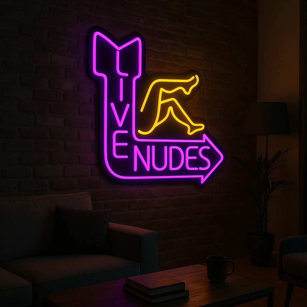 Live Nudes Neon Sign, Strip Club Led Neon Dancing Club Neon Light