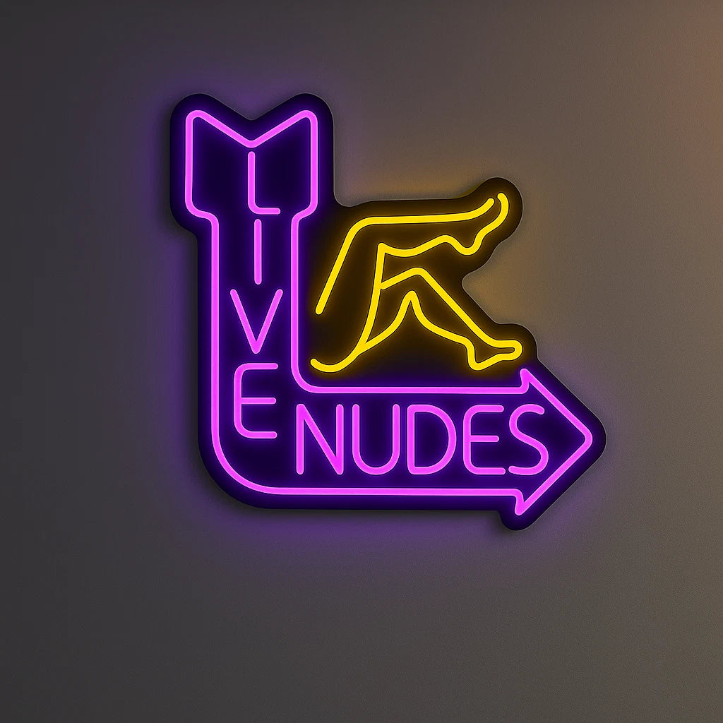 Live Nudes Neon Sign, Strip Club Led Neon Dancing Club Neon Light