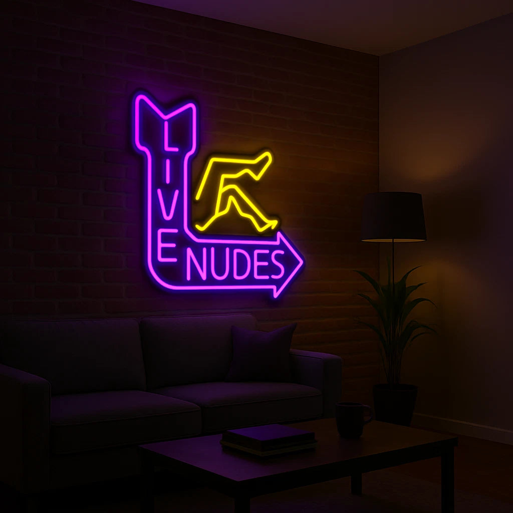 Live Nudes Neon Sign, Strip Club Led Neon Dancing Club Neon Light