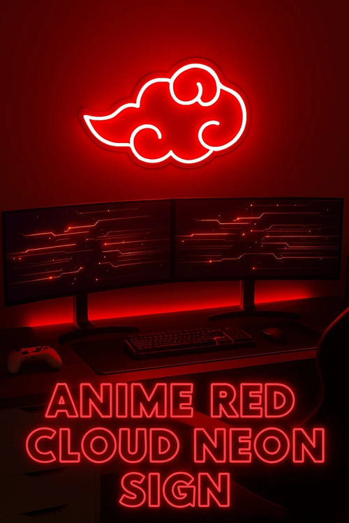 Cloud Akatsuki Neon Naruto Sign – Red LED Wall Light for Anime Room, Otaku, Decor Fans