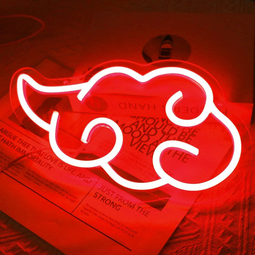 Cloud Akatsuki Neon Naruto Sign – Red LED Wall Light for Anime Room, Otaku, Decor Fans