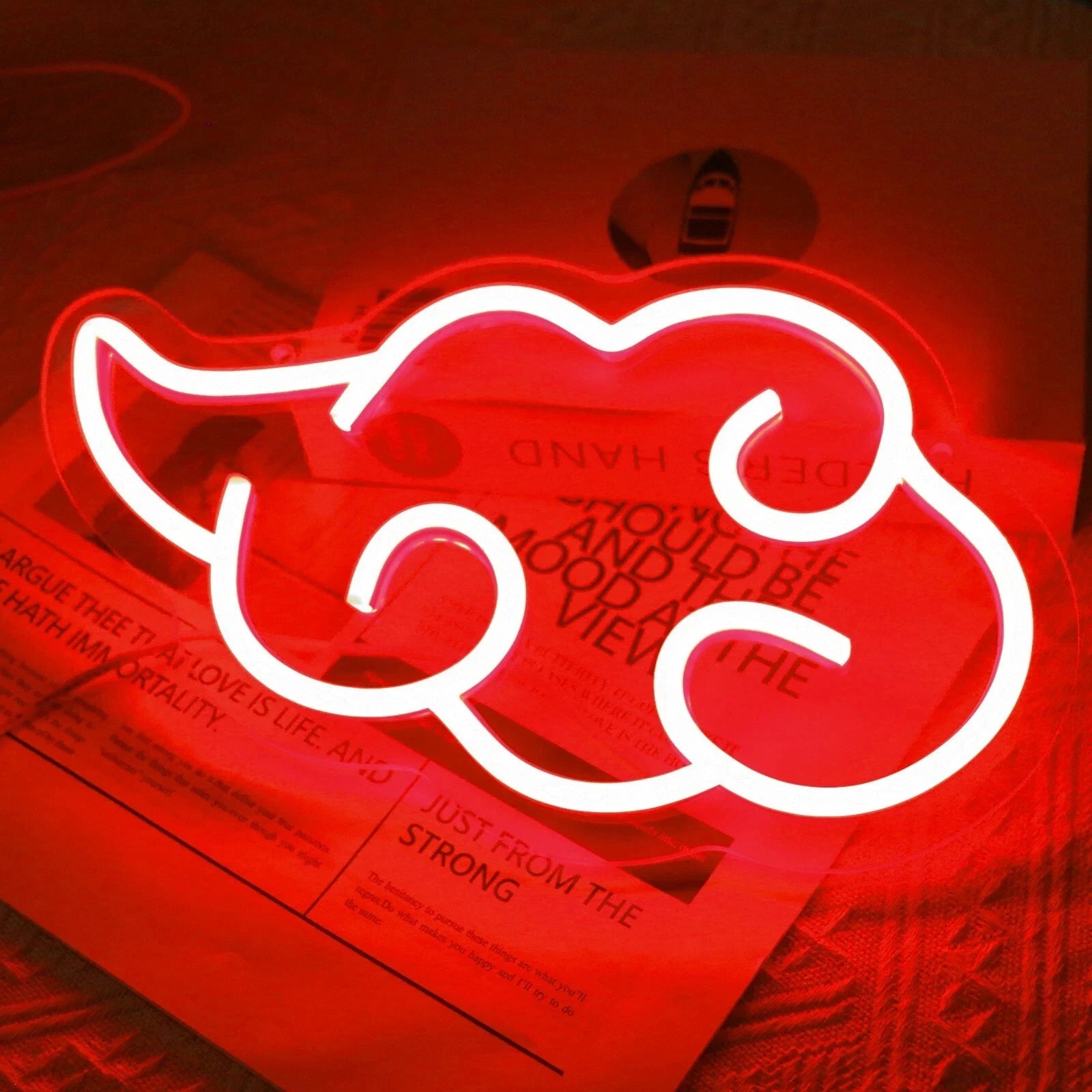 Cloud Akatsuki Neon Naruto Sign – Red LED Wall Light for Anime Room, Otaku, Decor Fans