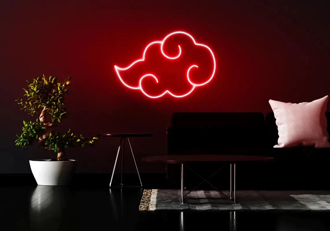 Cloud Akatsuki Neon Naruto Sign – Red LED Wall Light for Anime Room, Otaku, Decor Fans