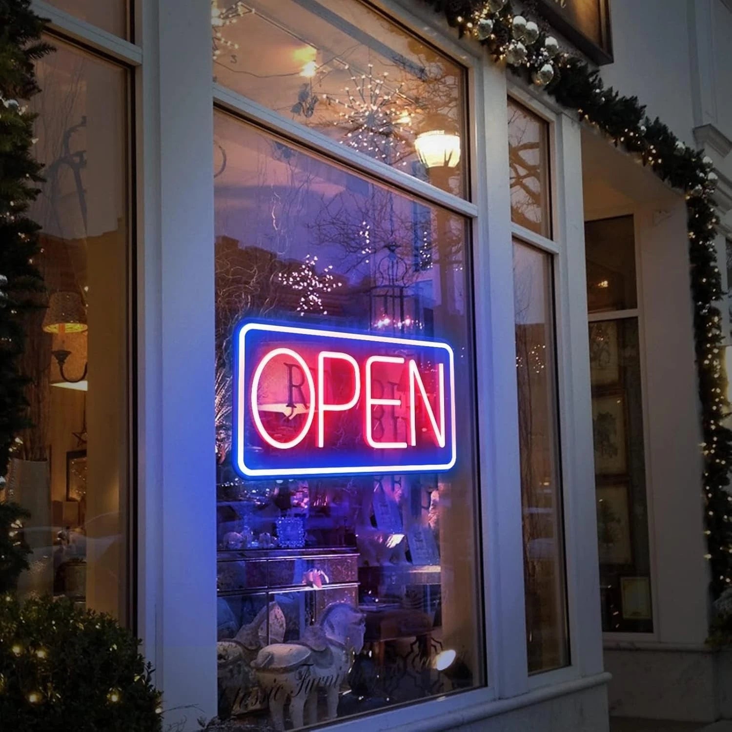 LED Open Neon Sign – 16.5"x9" Business Store Window Sign with USB & Switch