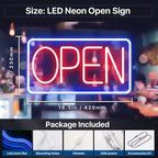 LED Open Neon Sign – 16.5"x9" Business Store Window Sign with USB & Switch