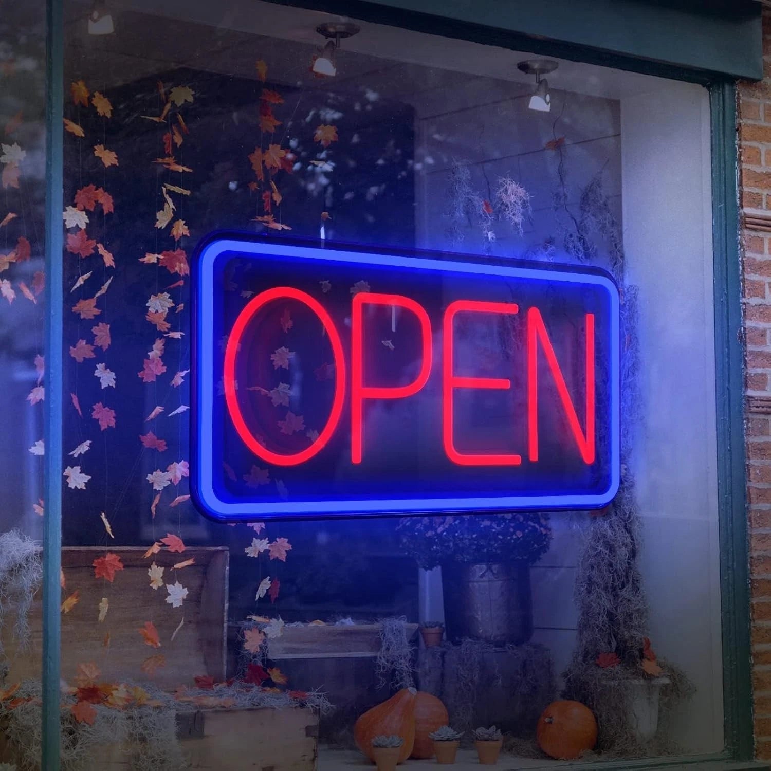 LED Open Neon Sign – 16.5"x9" Business Store Window Sign with USB & Switch
