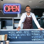 LED Open Neon Sign – 16.5"x9" Business Store Window Sign with USB & Switch