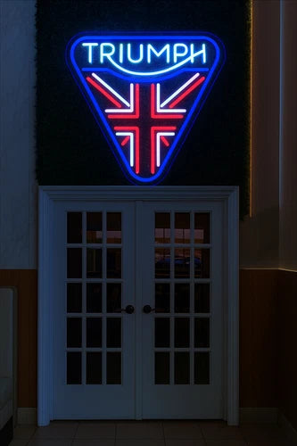 Triumph Motorcycles Custom 20 * 22 inches Neon Sign White & Red Colors